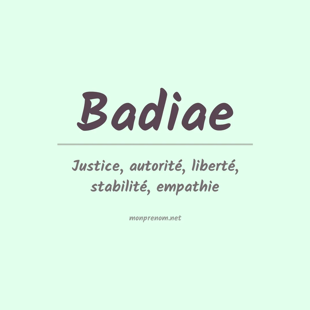 Signification du prénom Badiae