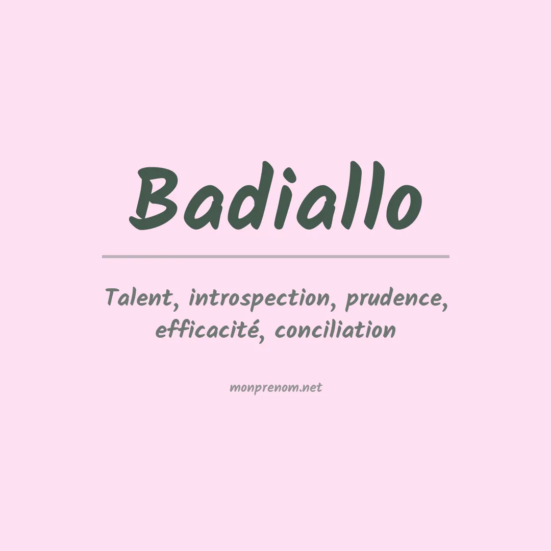 Signification du prénom Badiallo