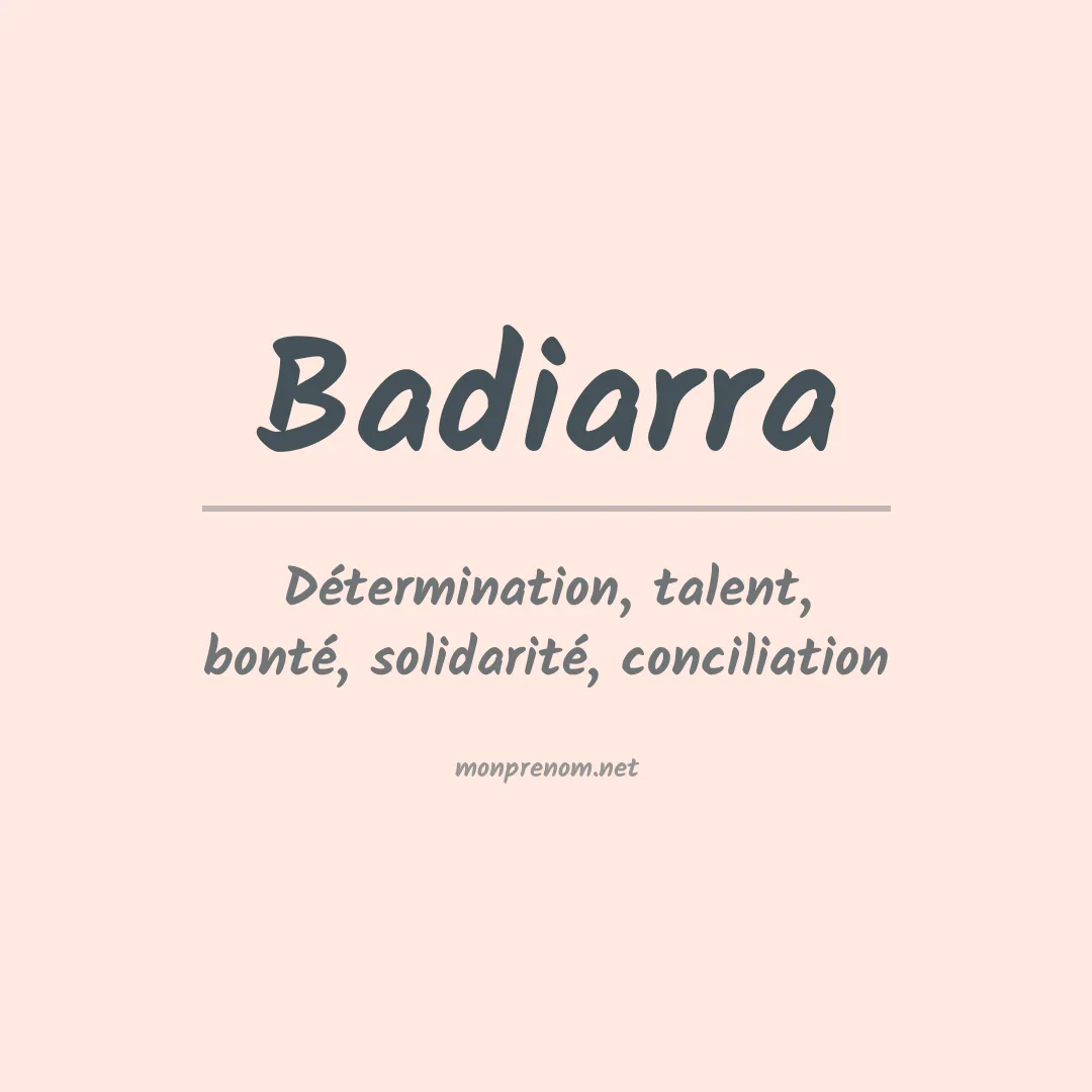 Signification du prénom Badiarra