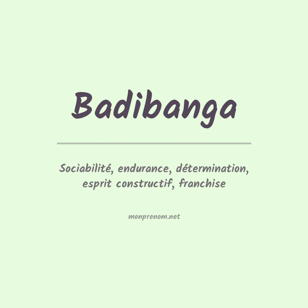 Signification du prénom Badibanga