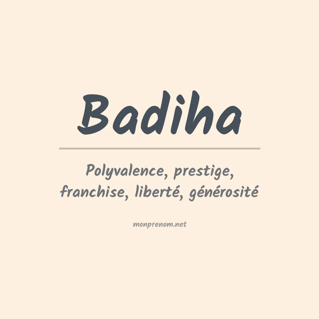 Signification du prénom Badiha