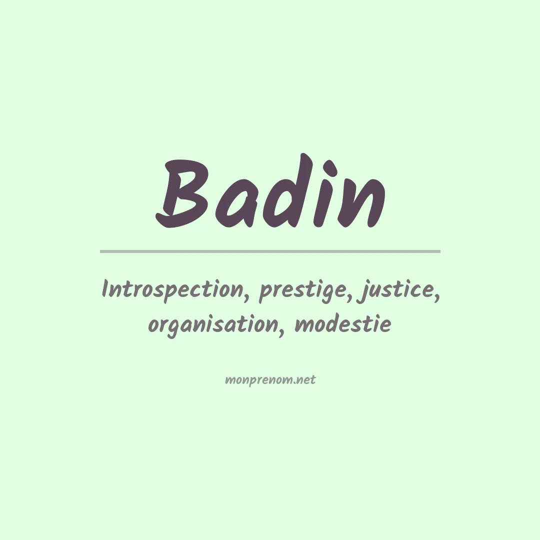 Prénom Badin