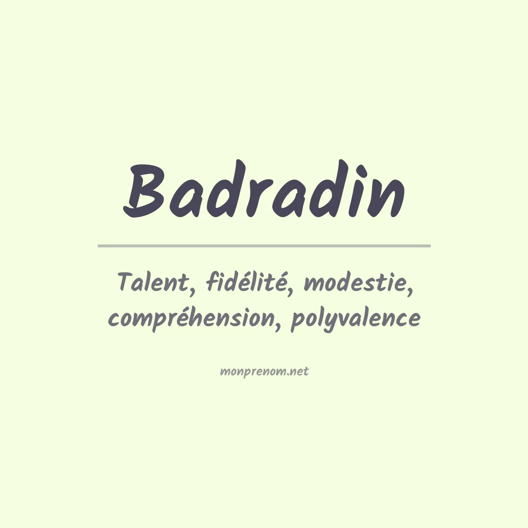 Signification du prénom Badradin