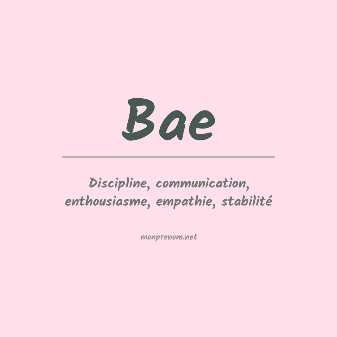 Prénom Bae