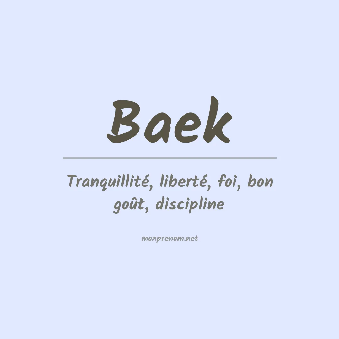 Prénom Baek