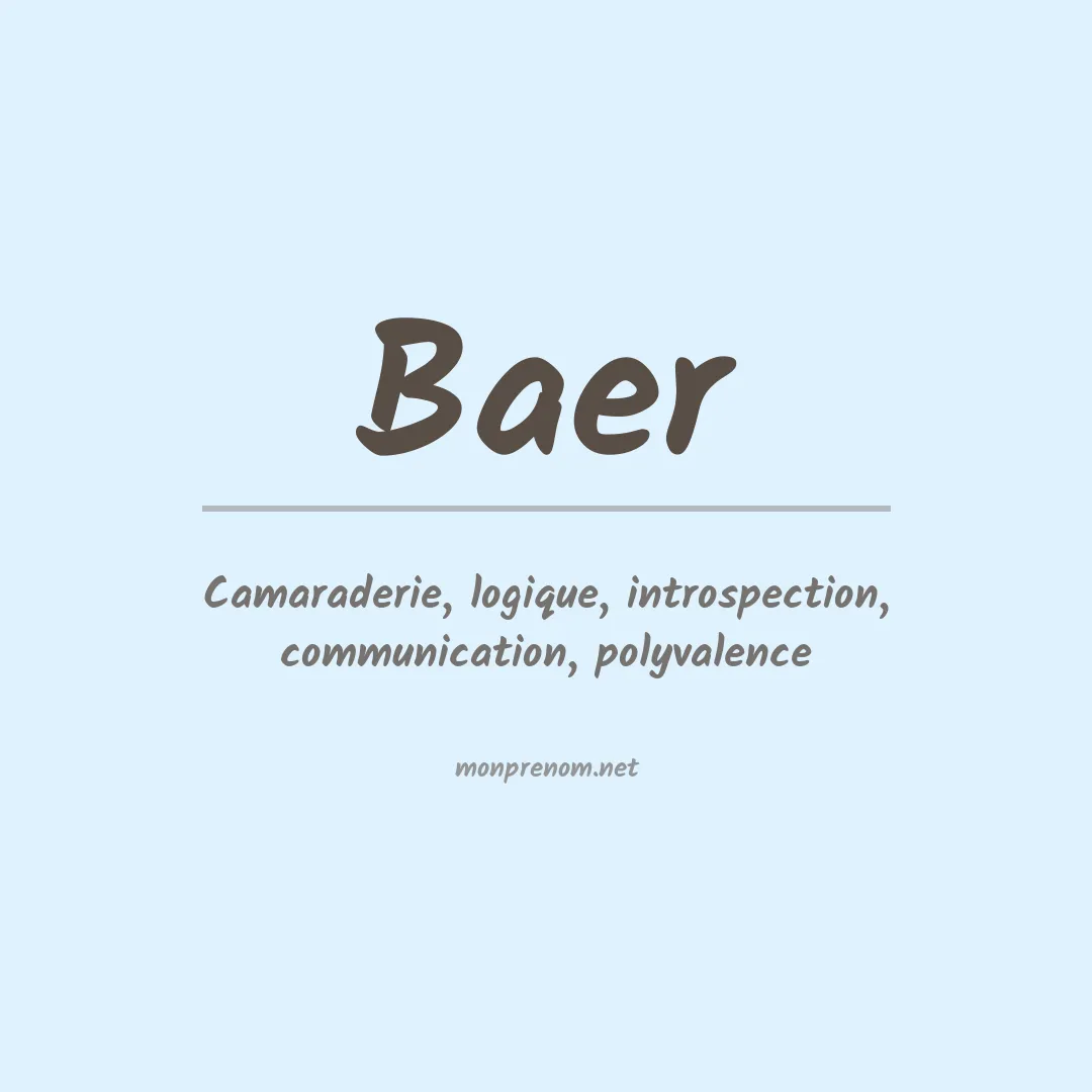 Prénom Baer
