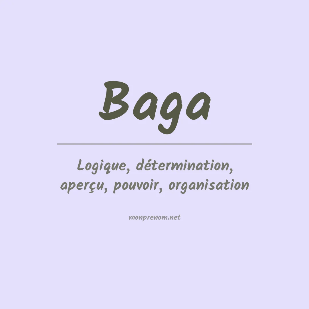 Signification du prénom Baga