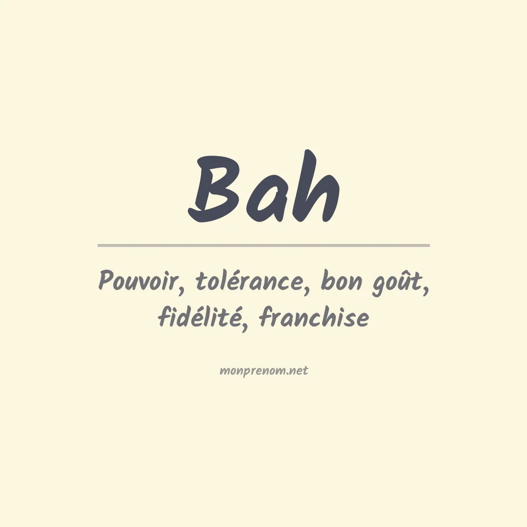 Prénom Bah