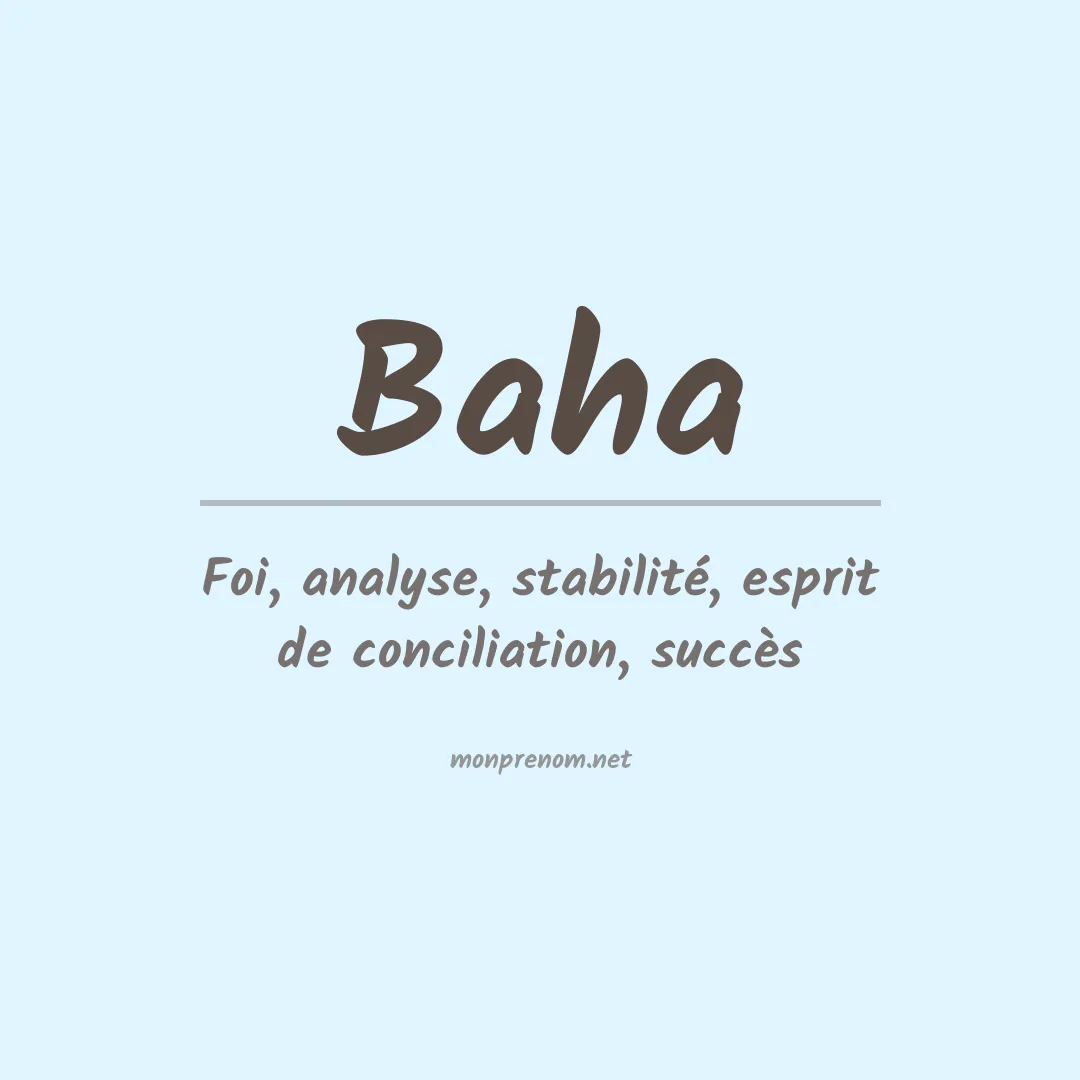 Signification du prénom Baha