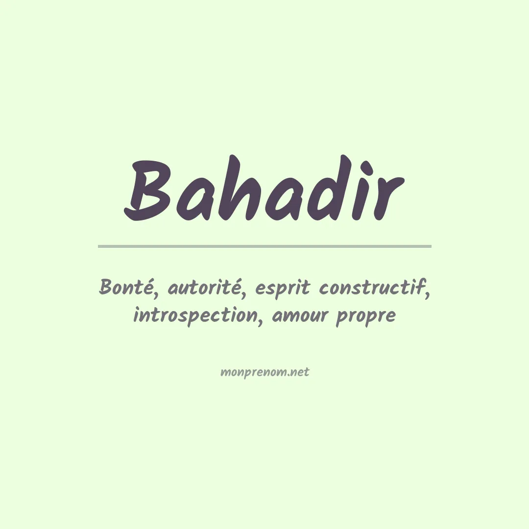 Signification du prénom Bahadir
