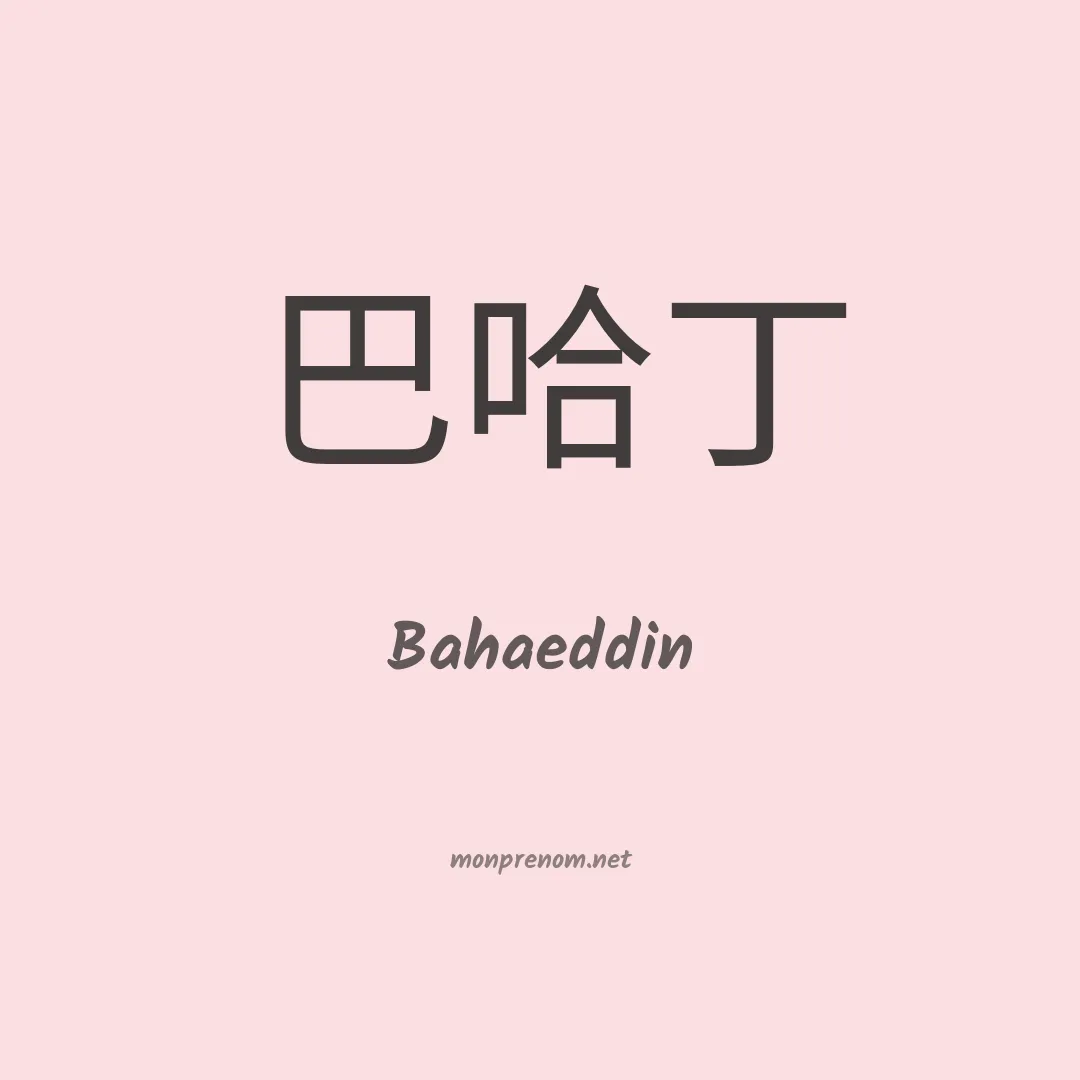 Bahaeddin en chinois