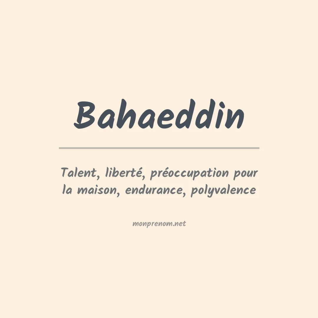 Prénom Bahaeddin
