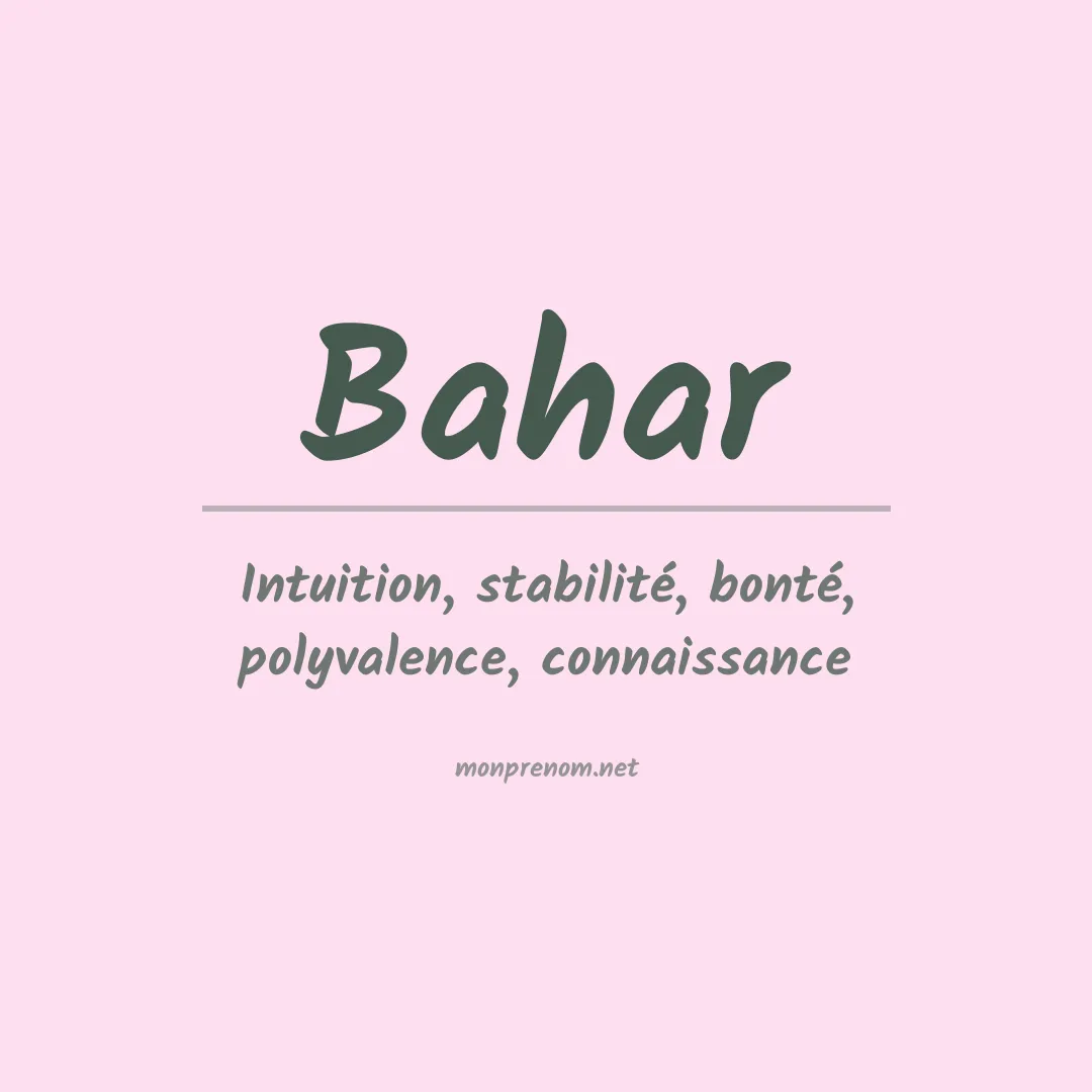 Prénom Bahar