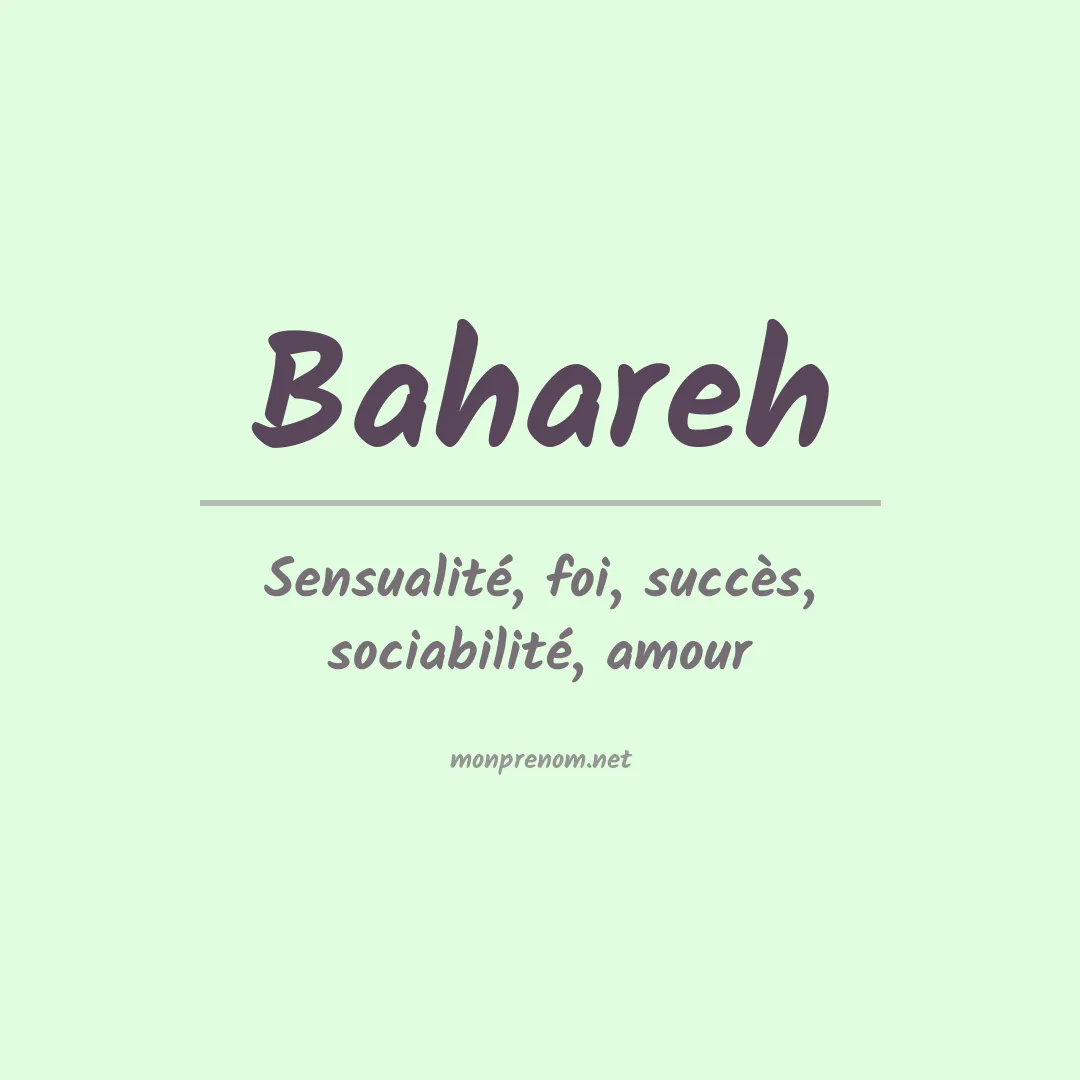 Signification du prénom Bahareh