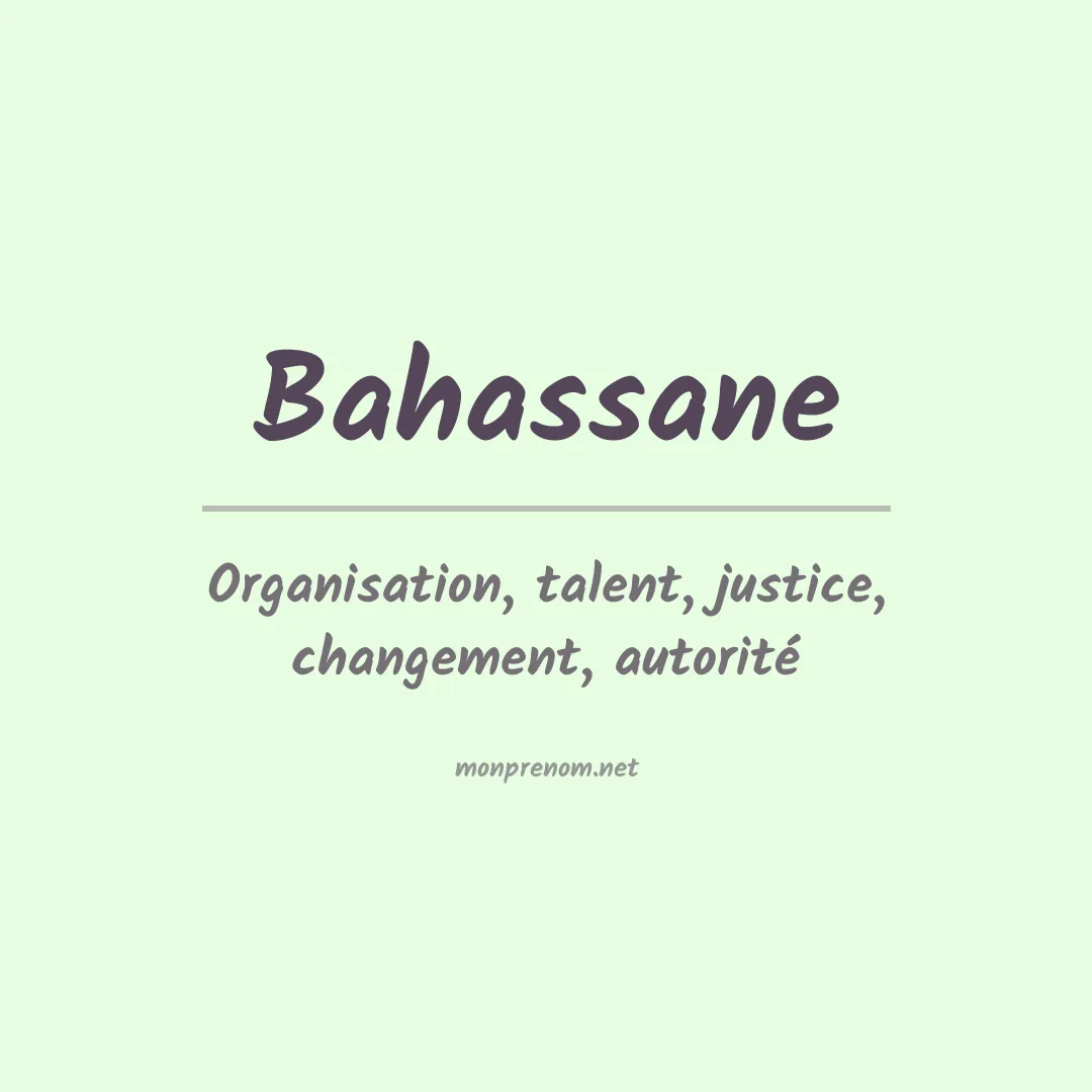 Prénom Bahassane