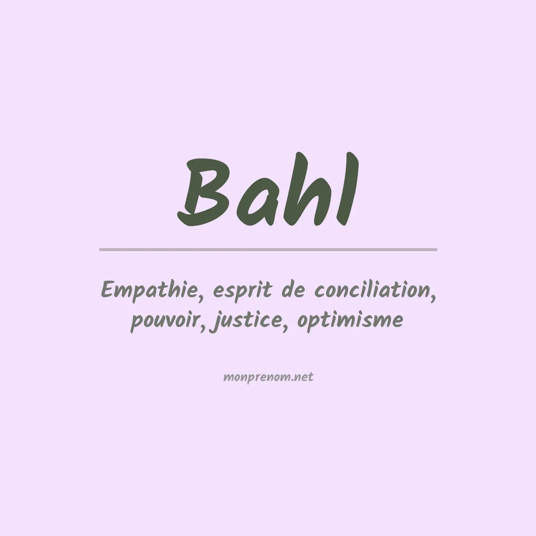 Prénom Bahl