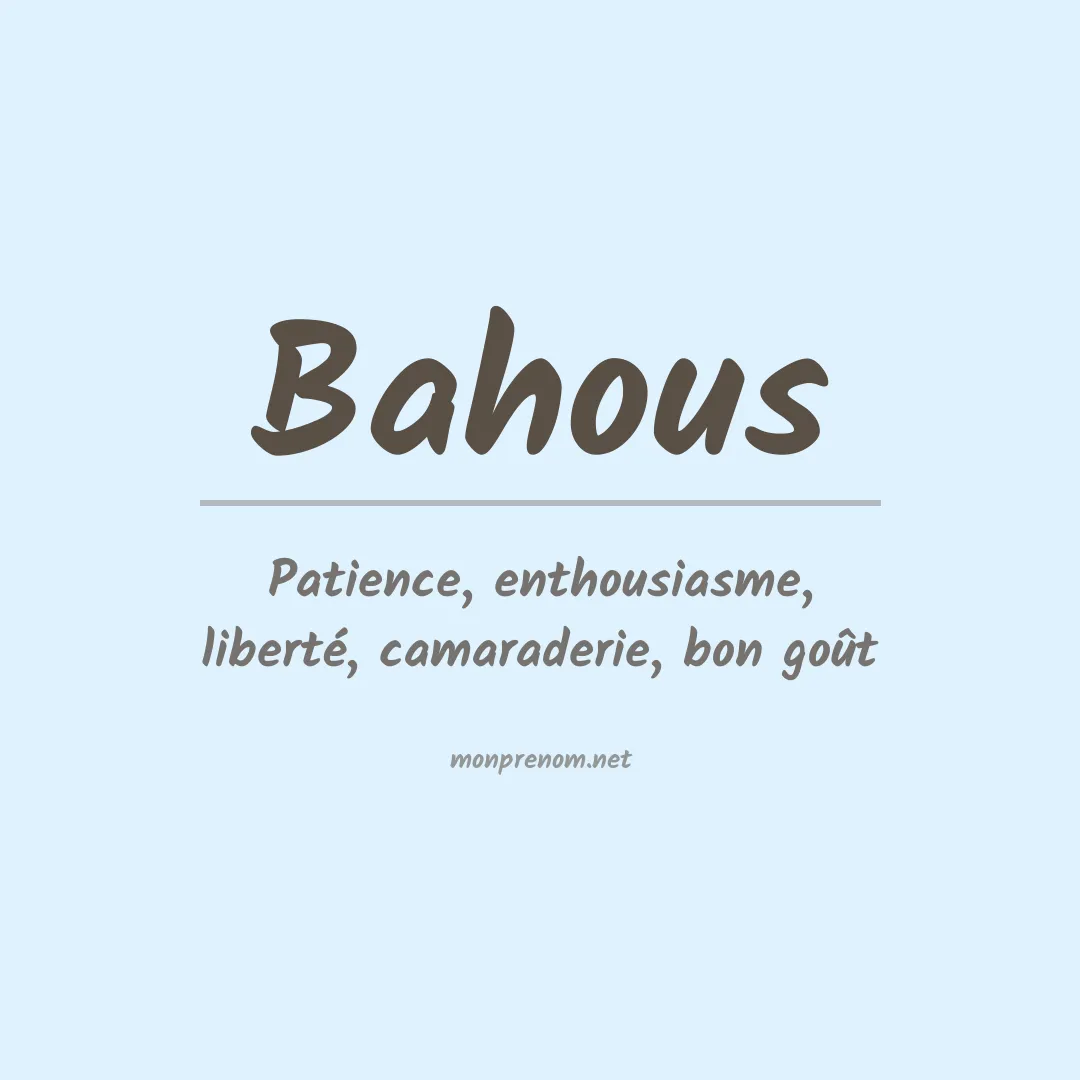 Signification du prénom Bahous