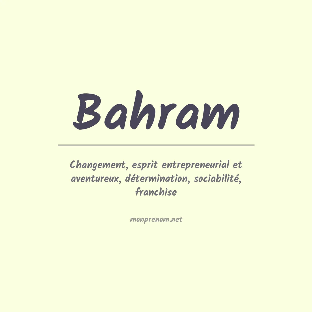 Signification du prénom Bahram