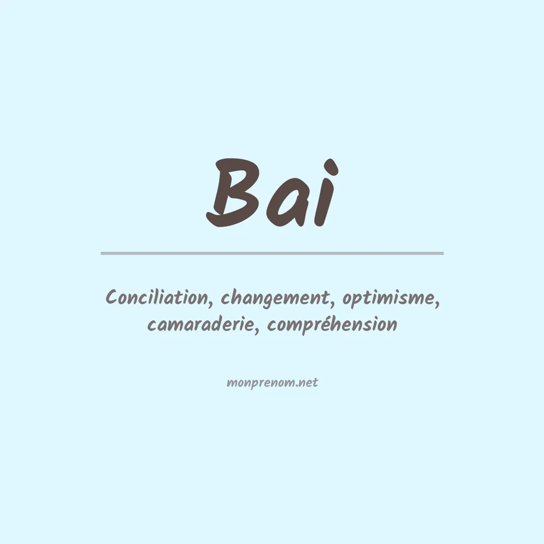 Prénom Bai