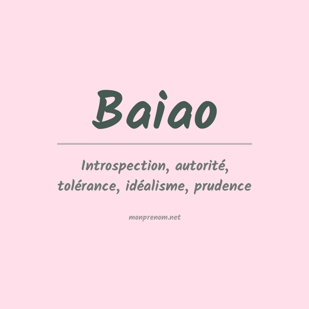Signification du prénom Baiao