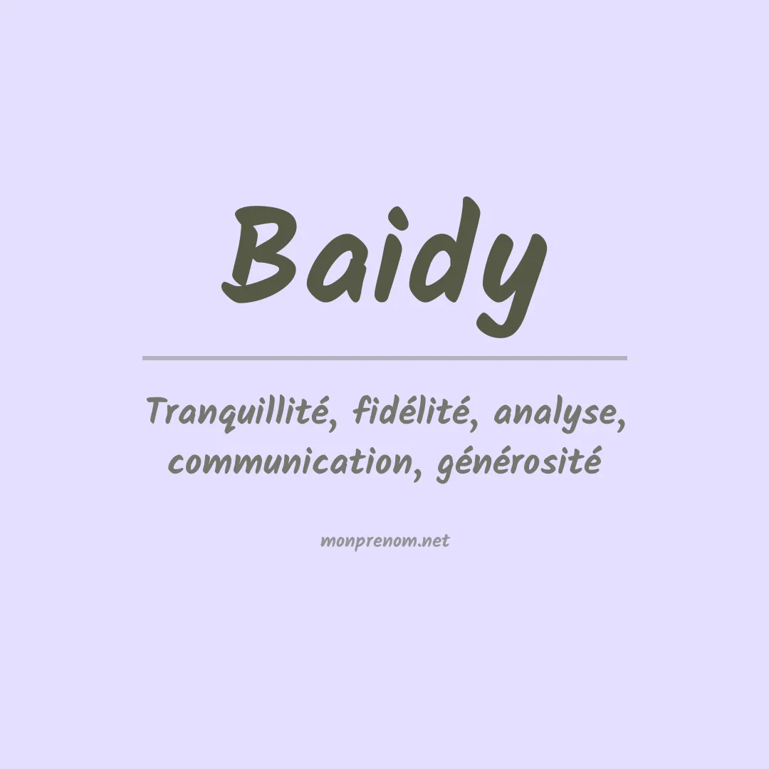 Signification du prénom Baidy