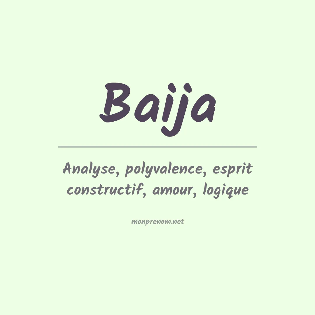 Signification du prénom Baija