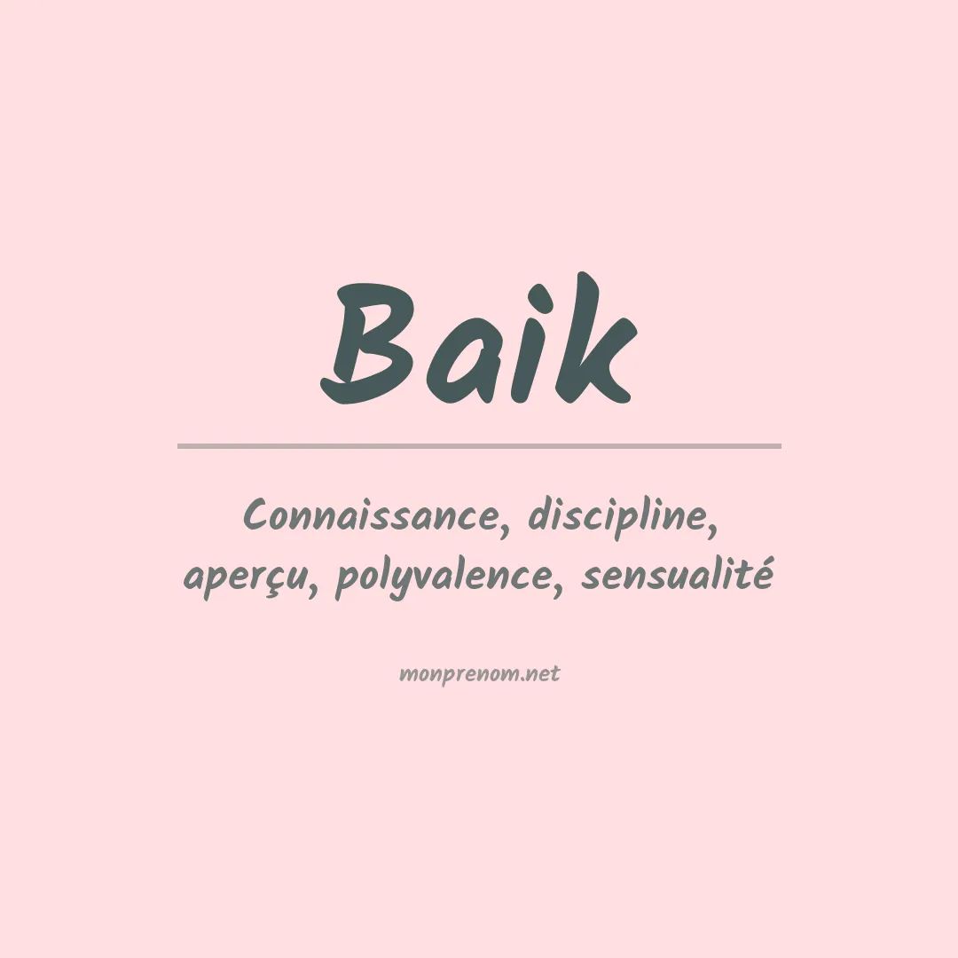 Prénom Baik