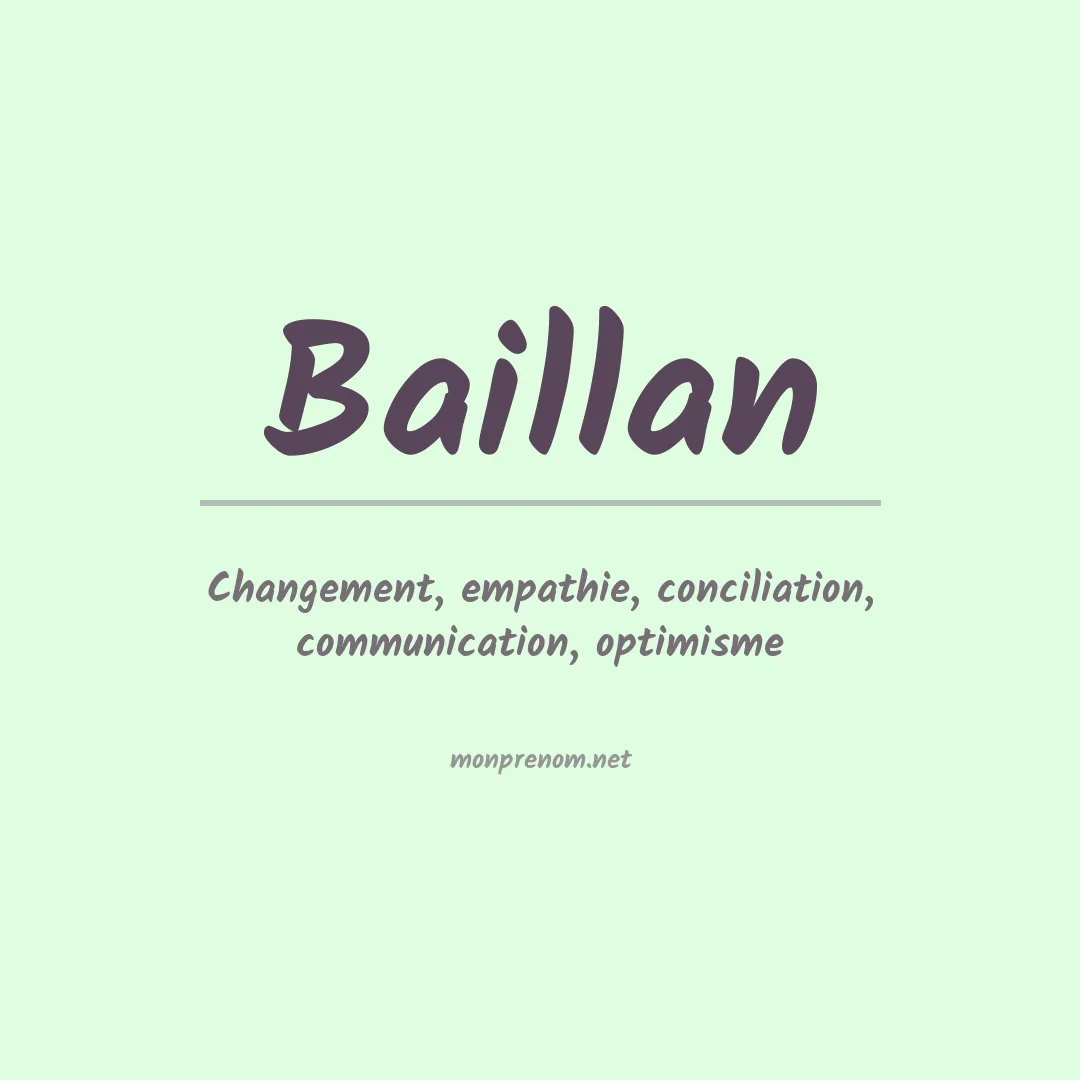 Signification du prénom Baillan