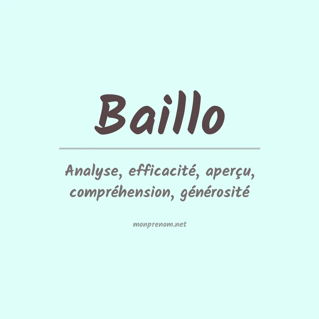 Signification du prénom Baillo