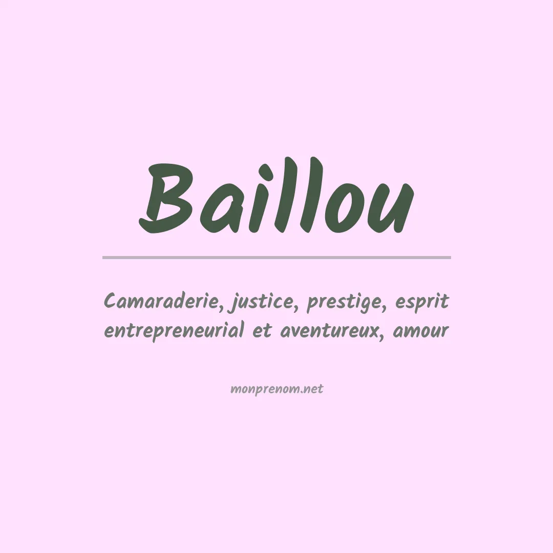 Signification du prénom Baillou