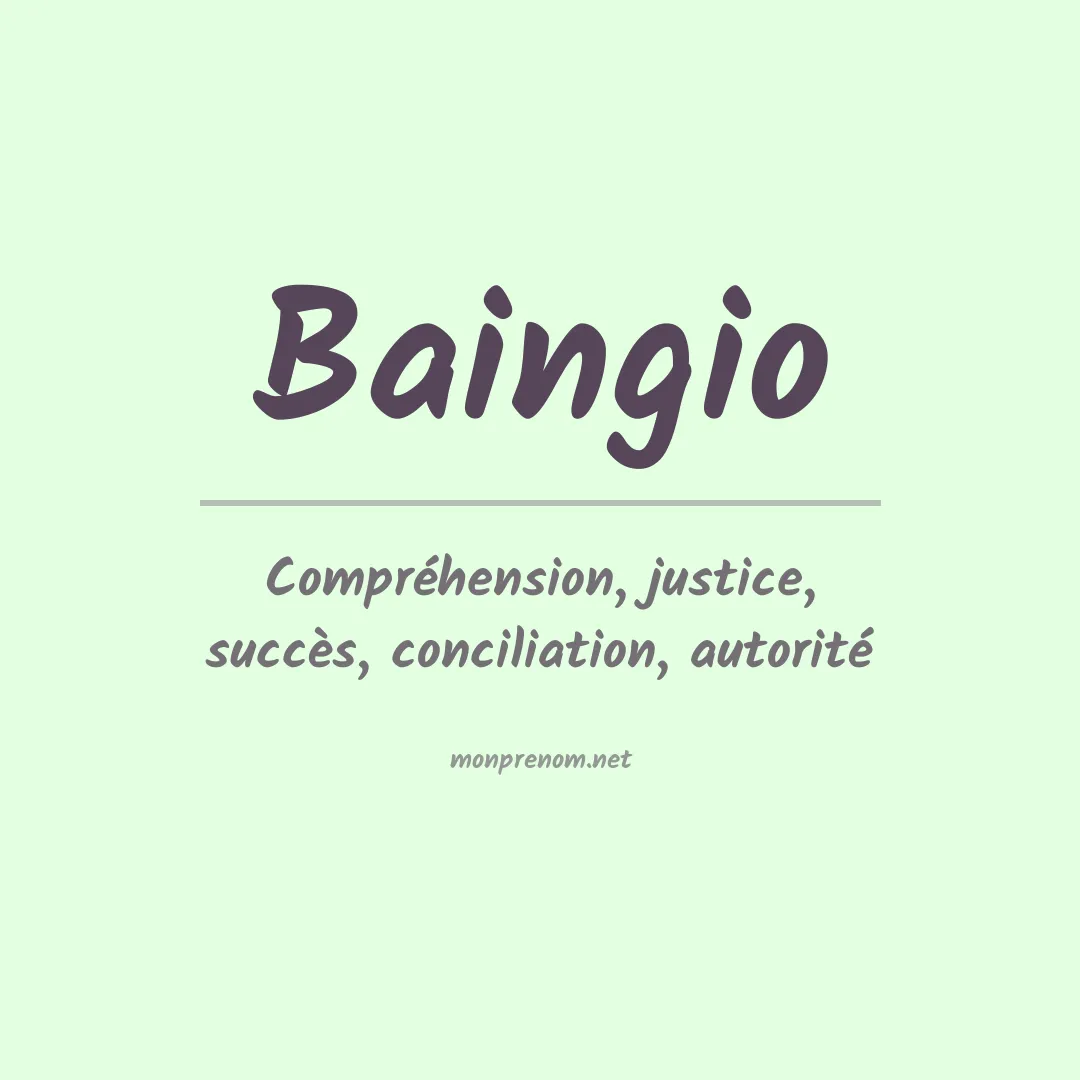 Signification du prénom Baingio