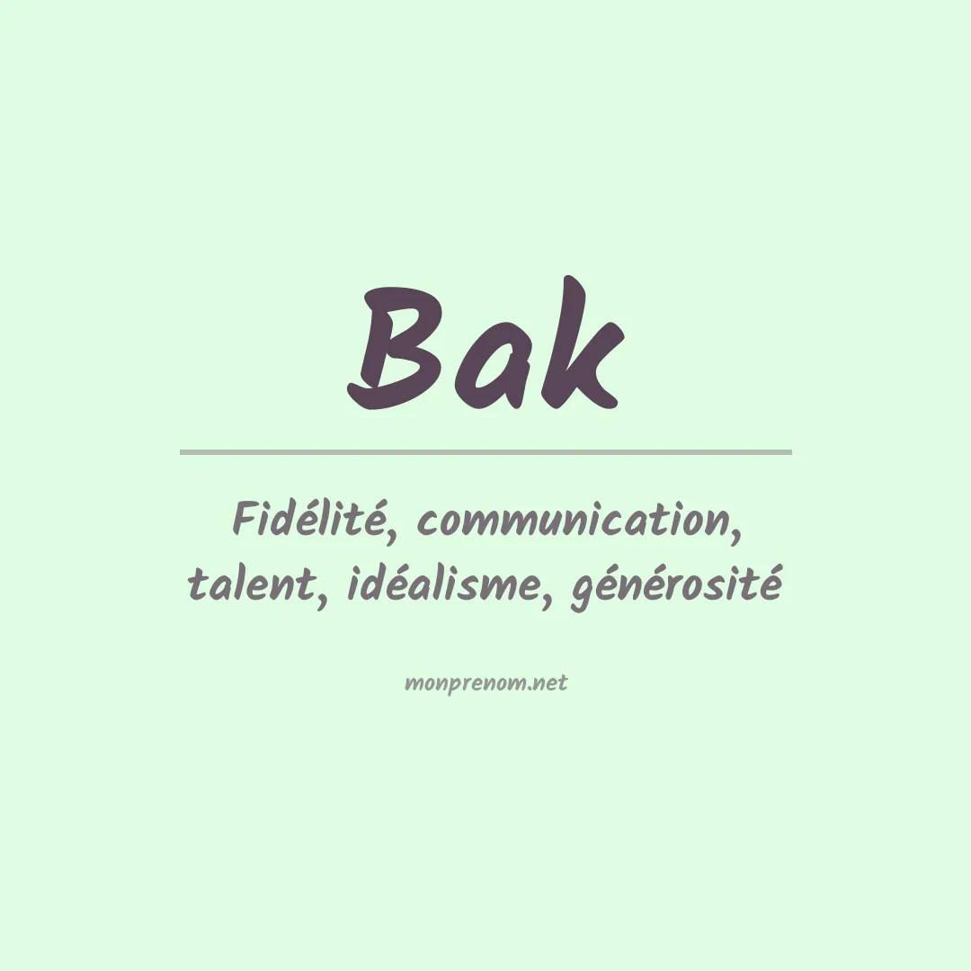 Prénom Bak