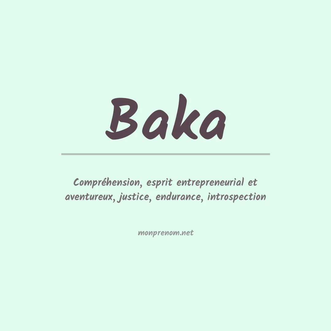 Prénom Baka