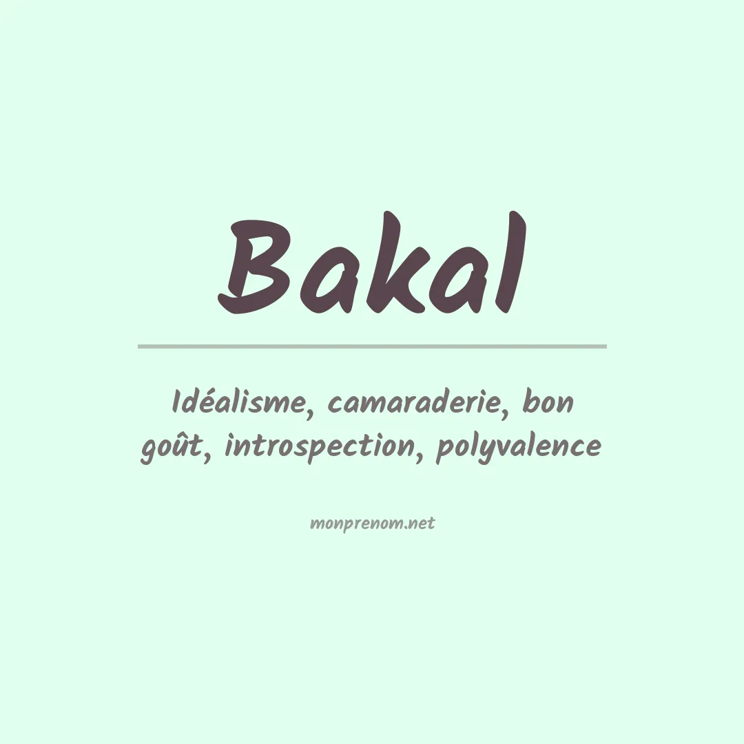Prénom Bakal