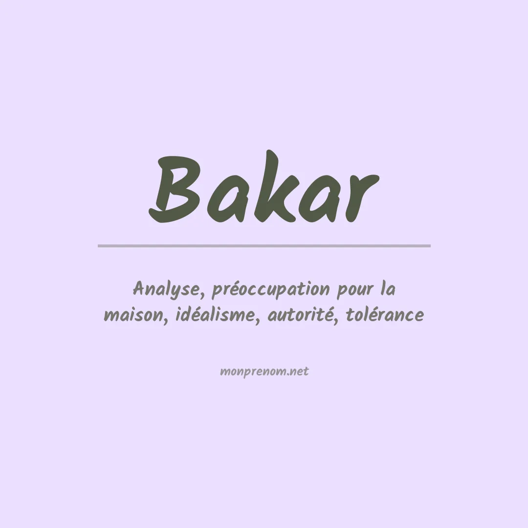 Prénom Bakar