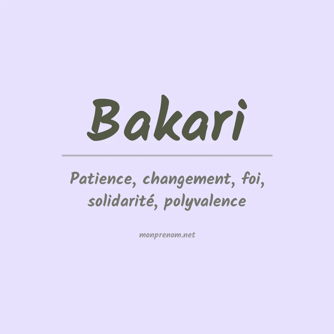 Prénom Bakari