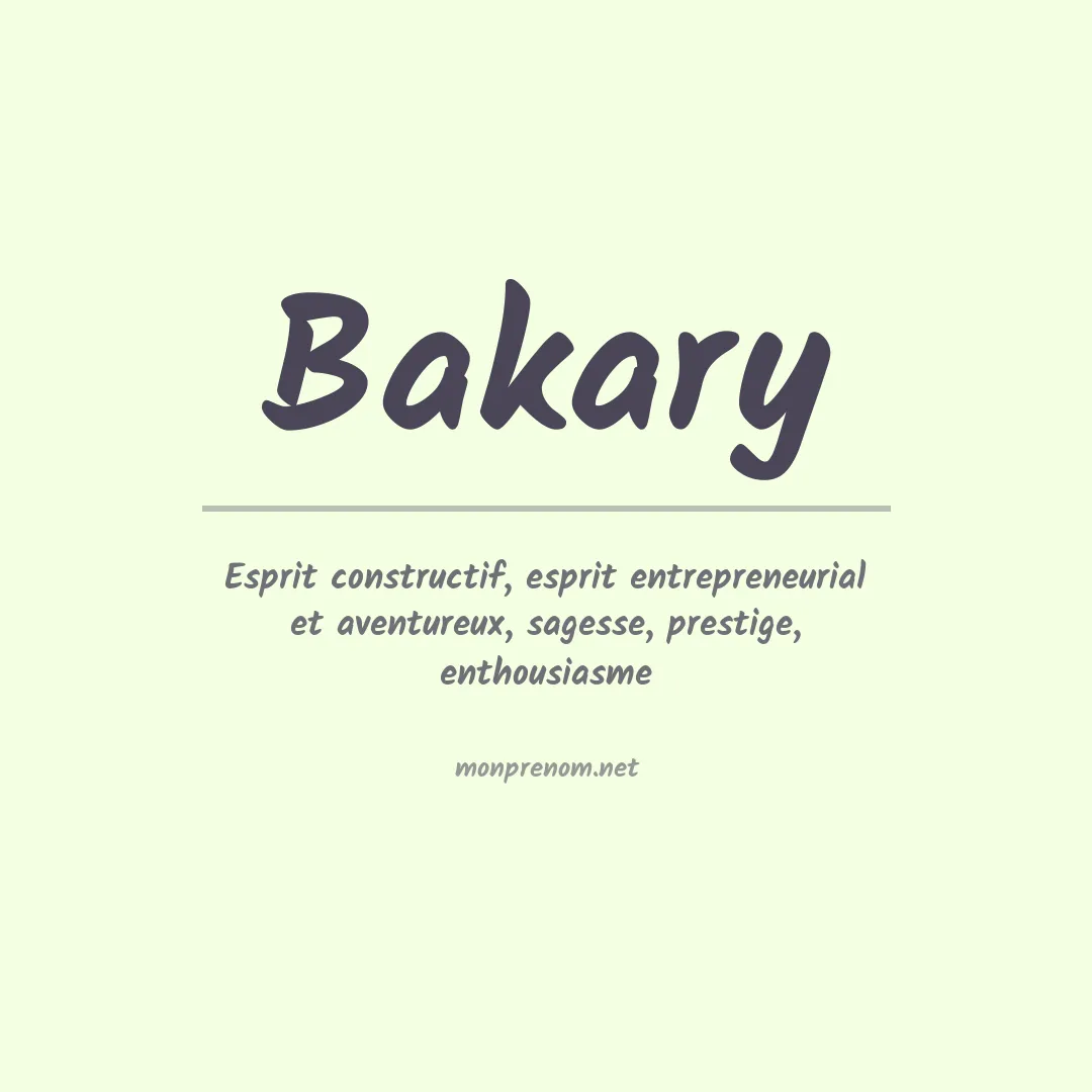 Prénom Bakary