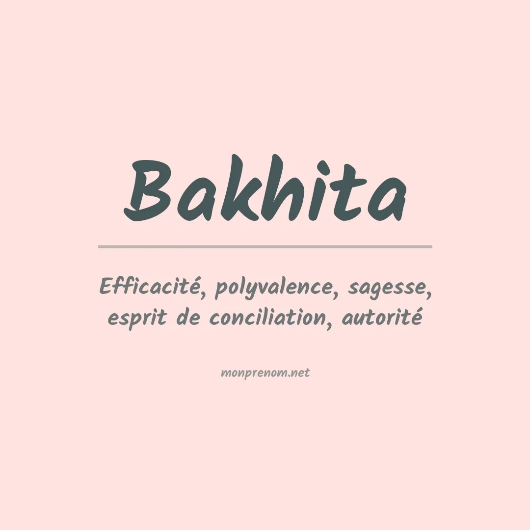 Signification du prénom Bakhita