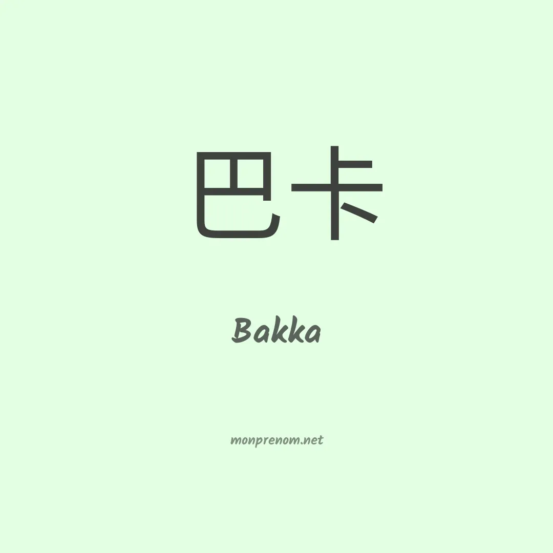 Bakka en chinois