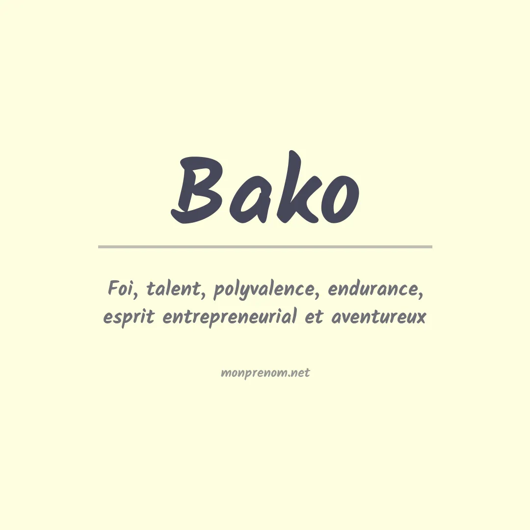 Prénom Bako