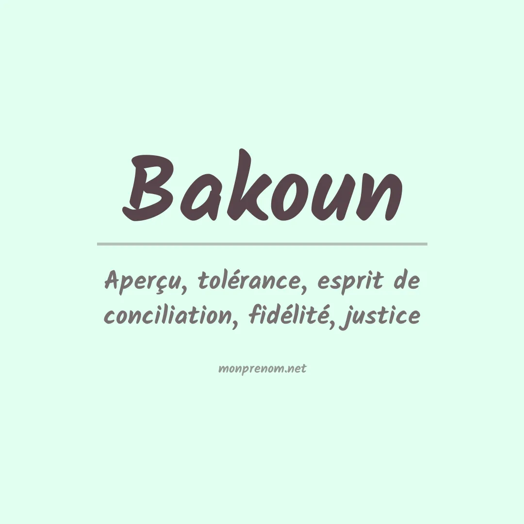 Prénom Bakoun