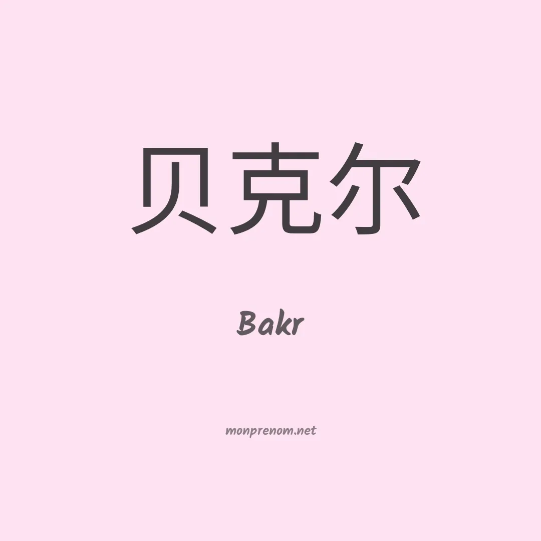 Bakr en chinois
