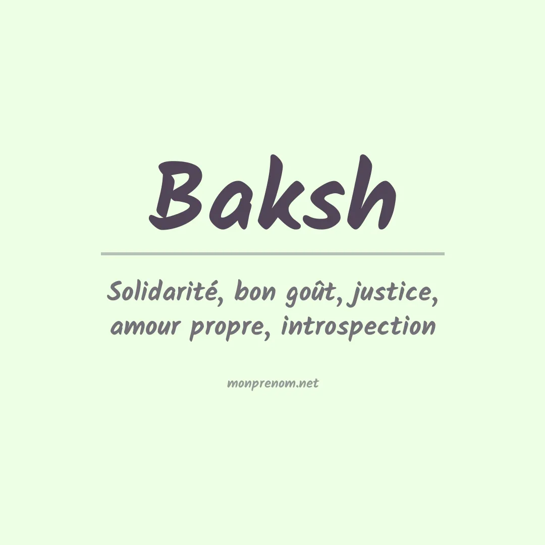 Prénom Baksh