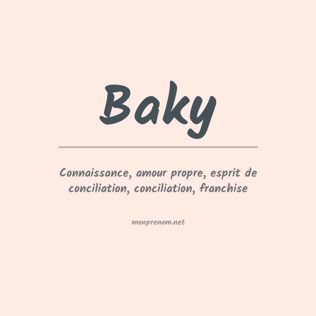 Signification du prénom Baky