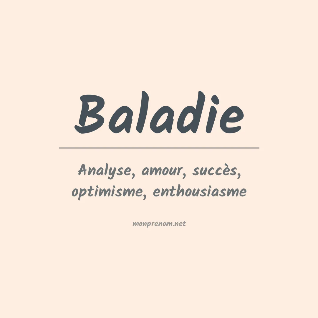 Signification du prénom Baladie