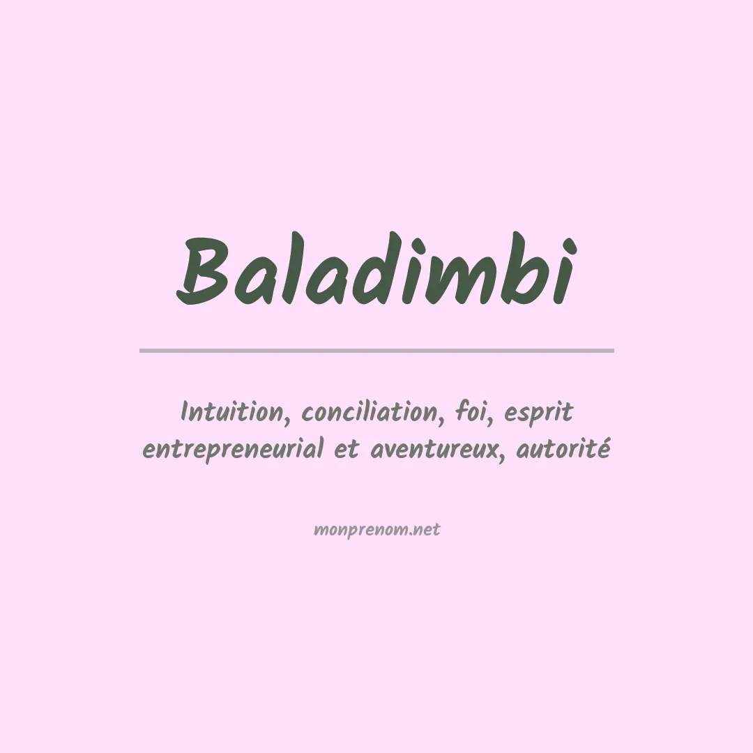 Signification du prénom Baladimbi