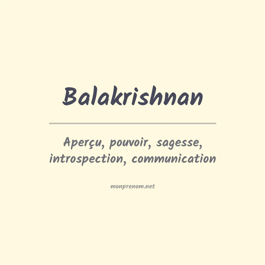 Prénom Balakrishnan