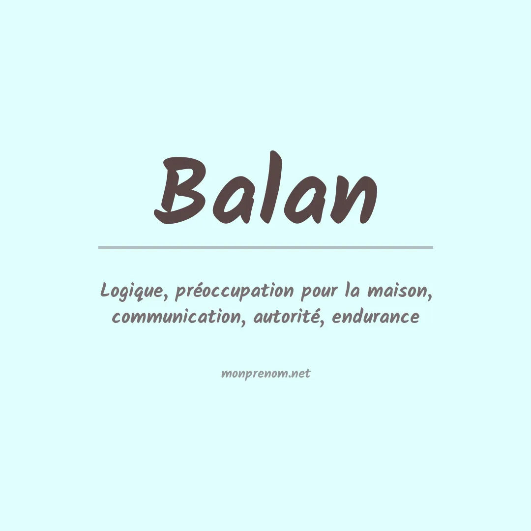 Prénom Balan