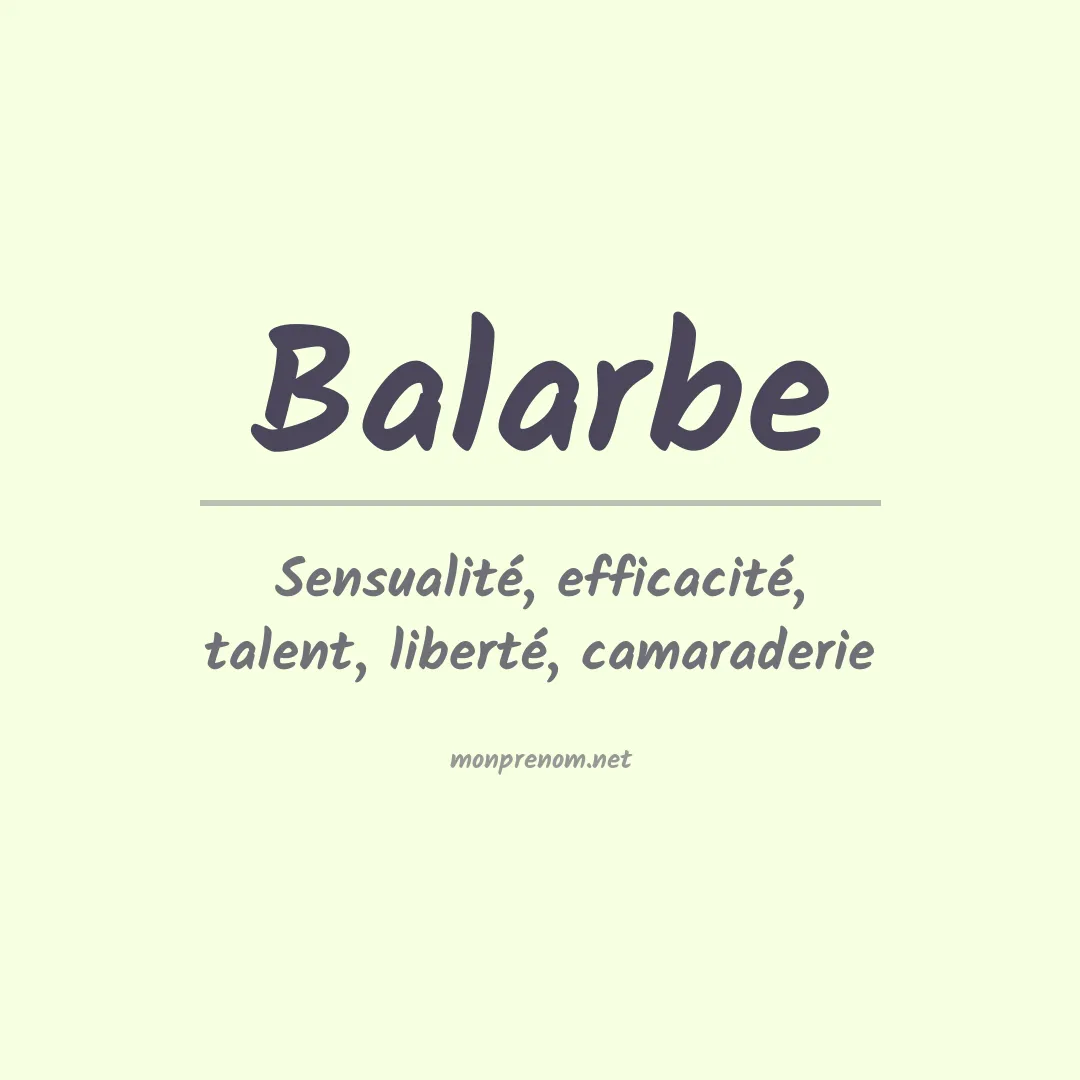 Signification du prénom Balarbe