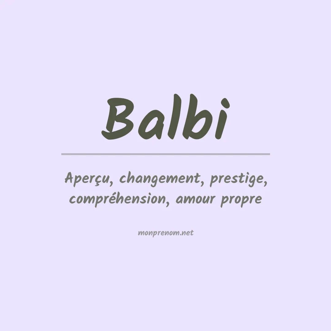 Prénom Balbi
